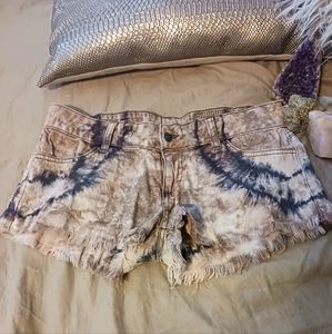 NWOT Siwy Earth Toned Boho Fringed Denim Shorts